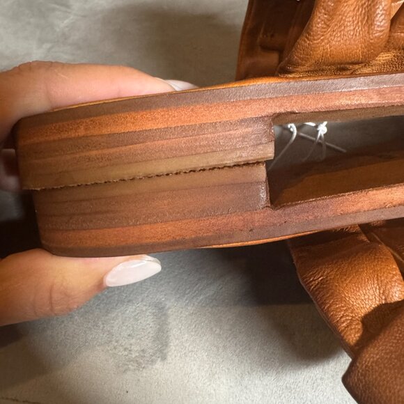 Free People Leather river Woven Slide Sandals Brown – Women’s Size 8/ 38.5 - Picture 10 of 10